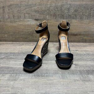 Dolce Vita Hamlet Black  Ankle Strap Wedge Sandals Women's Size 9.5